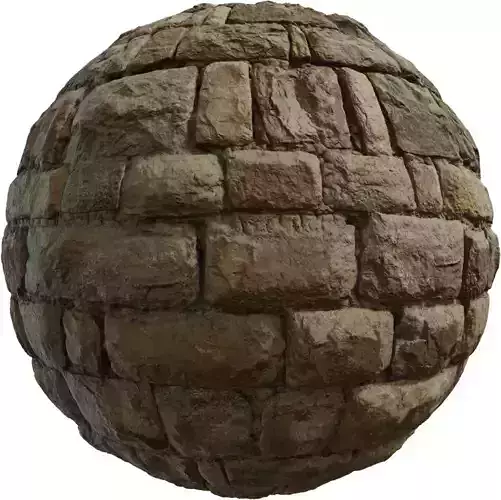 Ancient Sandstone Block Wall PBR Texture