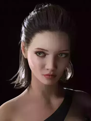  Realistic 3D Female Character Rigged PBR 4K
