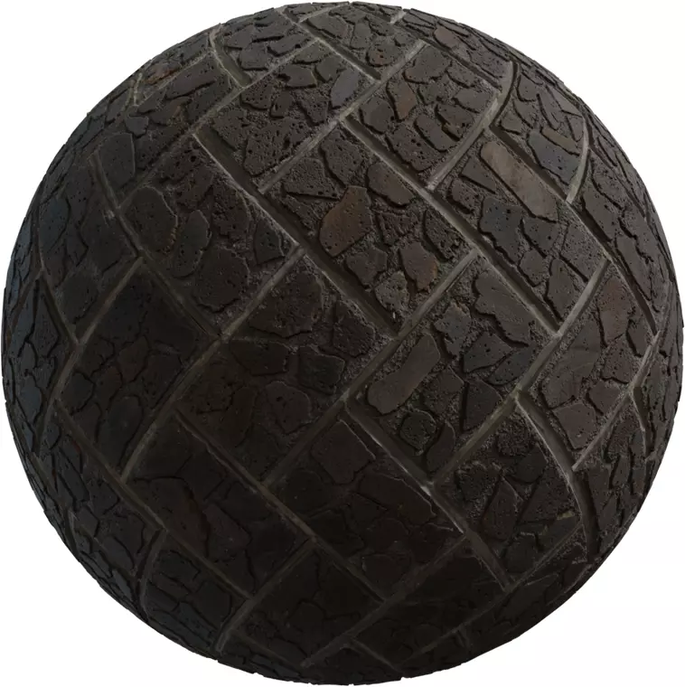 Lava Stone Flag Paver PBR Texture Texture