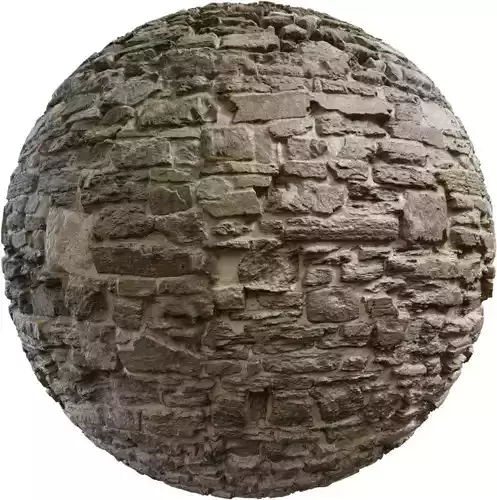 Medieval Rubble Stone Wall PBR Texture
