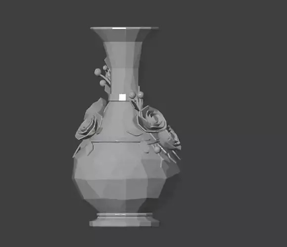 Low Poly Floral Decorative Vase