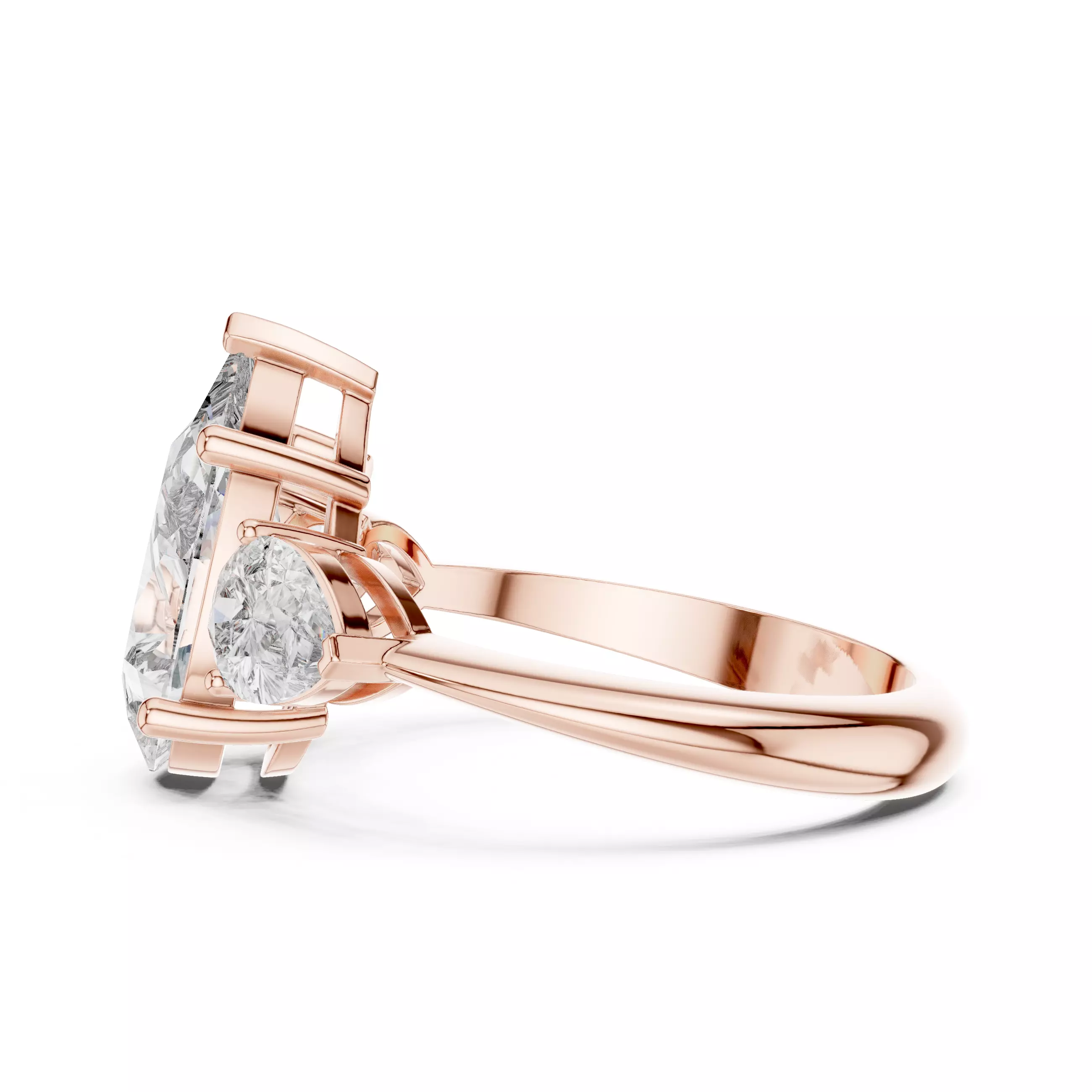 Pear Diamond Solitaire Ring 3D print model_1