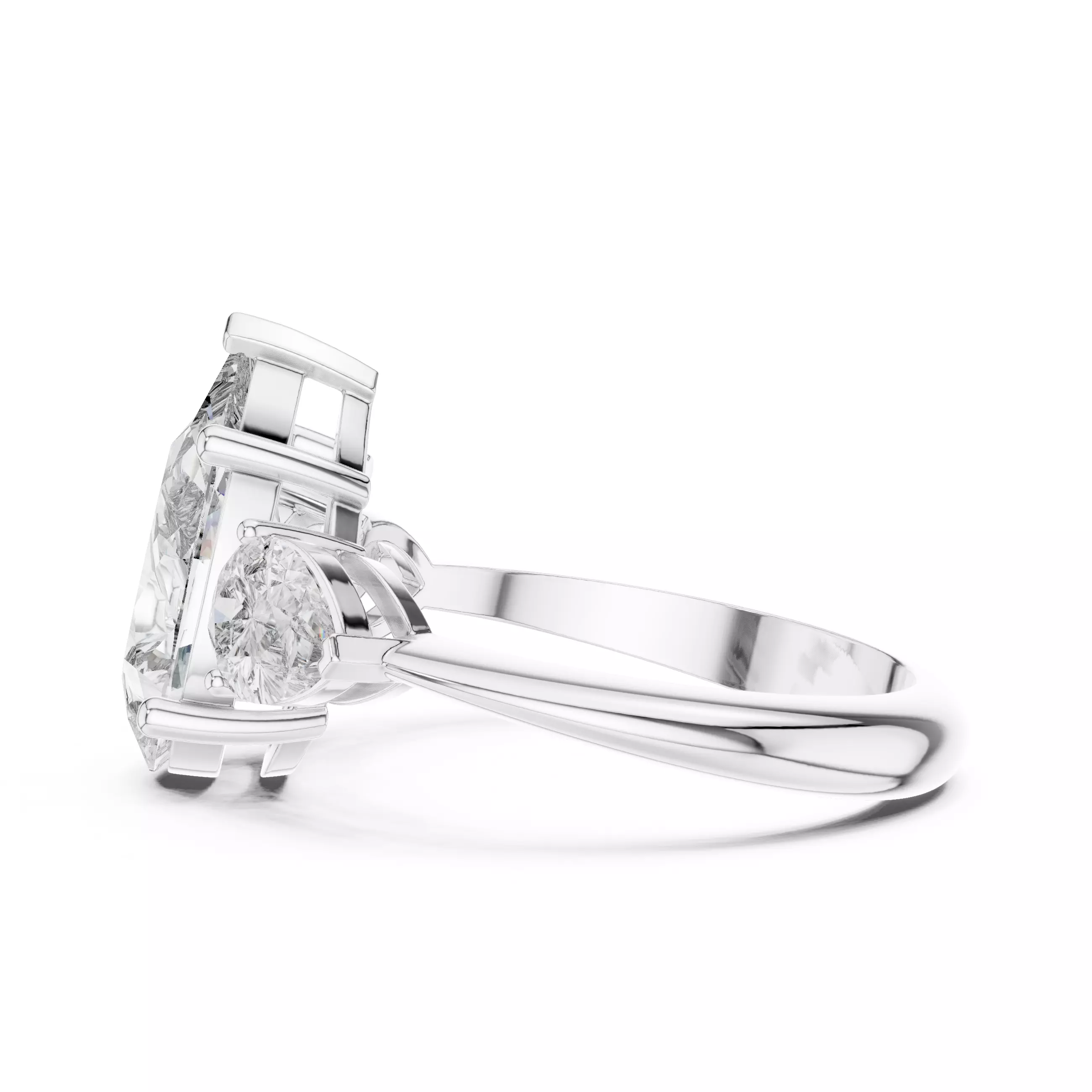 Pear Diamond Solitaire Ring 3D print model_2