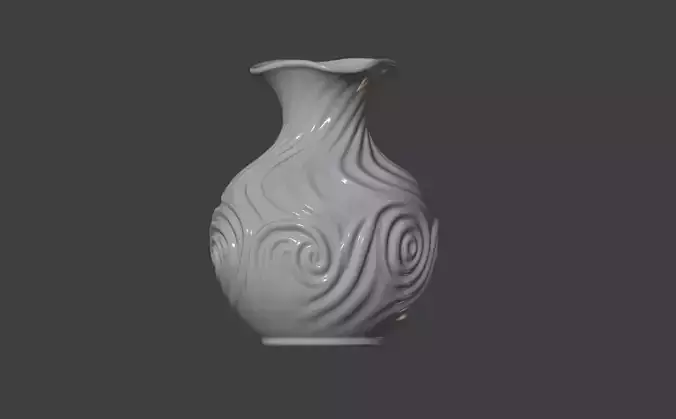 Spiral Textured Vase STL 3D Model