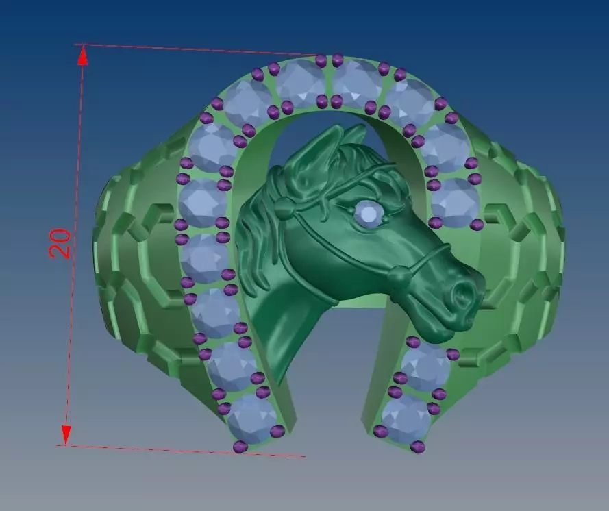 HORSE RING  3D print model_3
