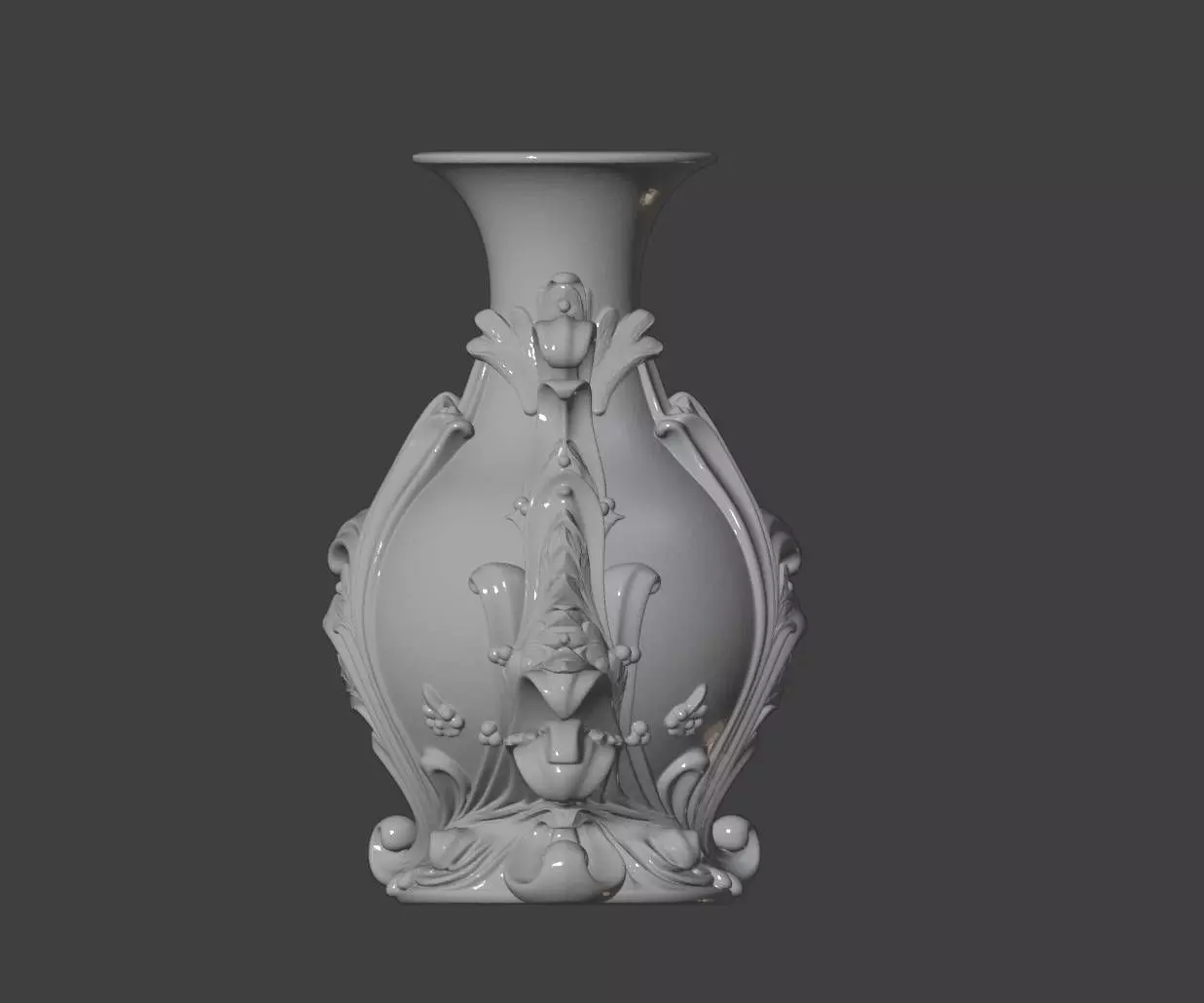 Baroque Style Decorative Vase STL 3D Model 3D print model_3