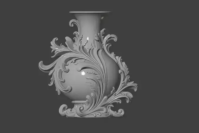 Baroque Style Decorative Vase STL 3D Model