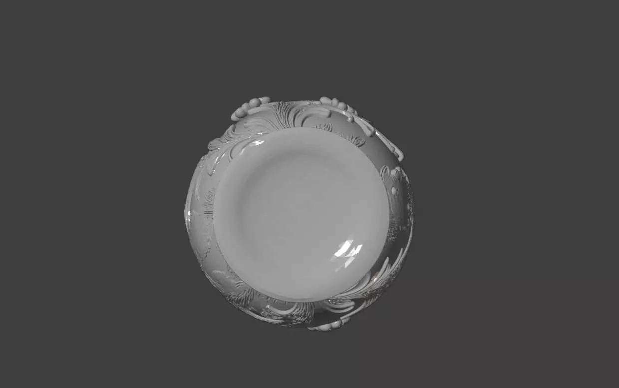 Floral Relief Decorative Vase STL 3D Model 3D print model_8
