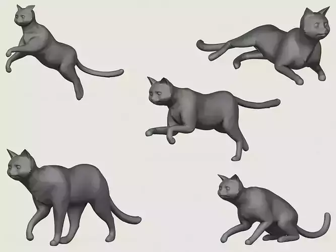 Cat Poses 3D Print Ready Collection