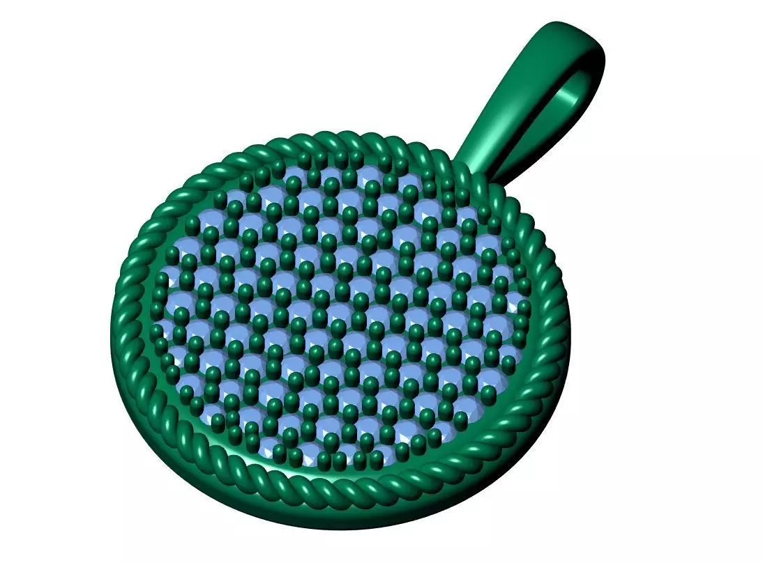Round Diamond Pendant 3D print model_9