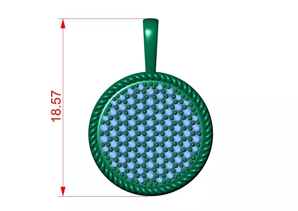 Round Diamond Pendant 3D print model_8