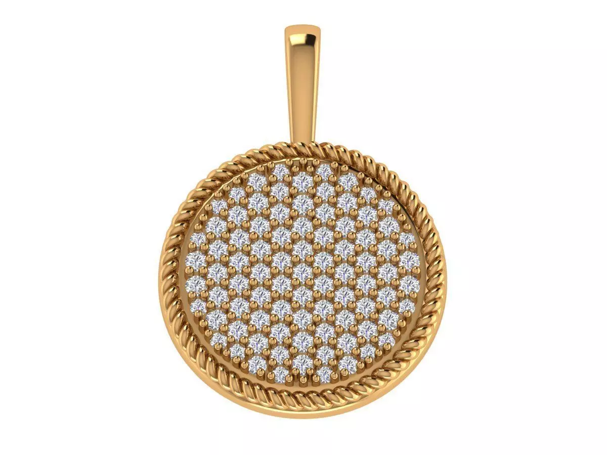 Round Diamond Pendant 3D print model_0