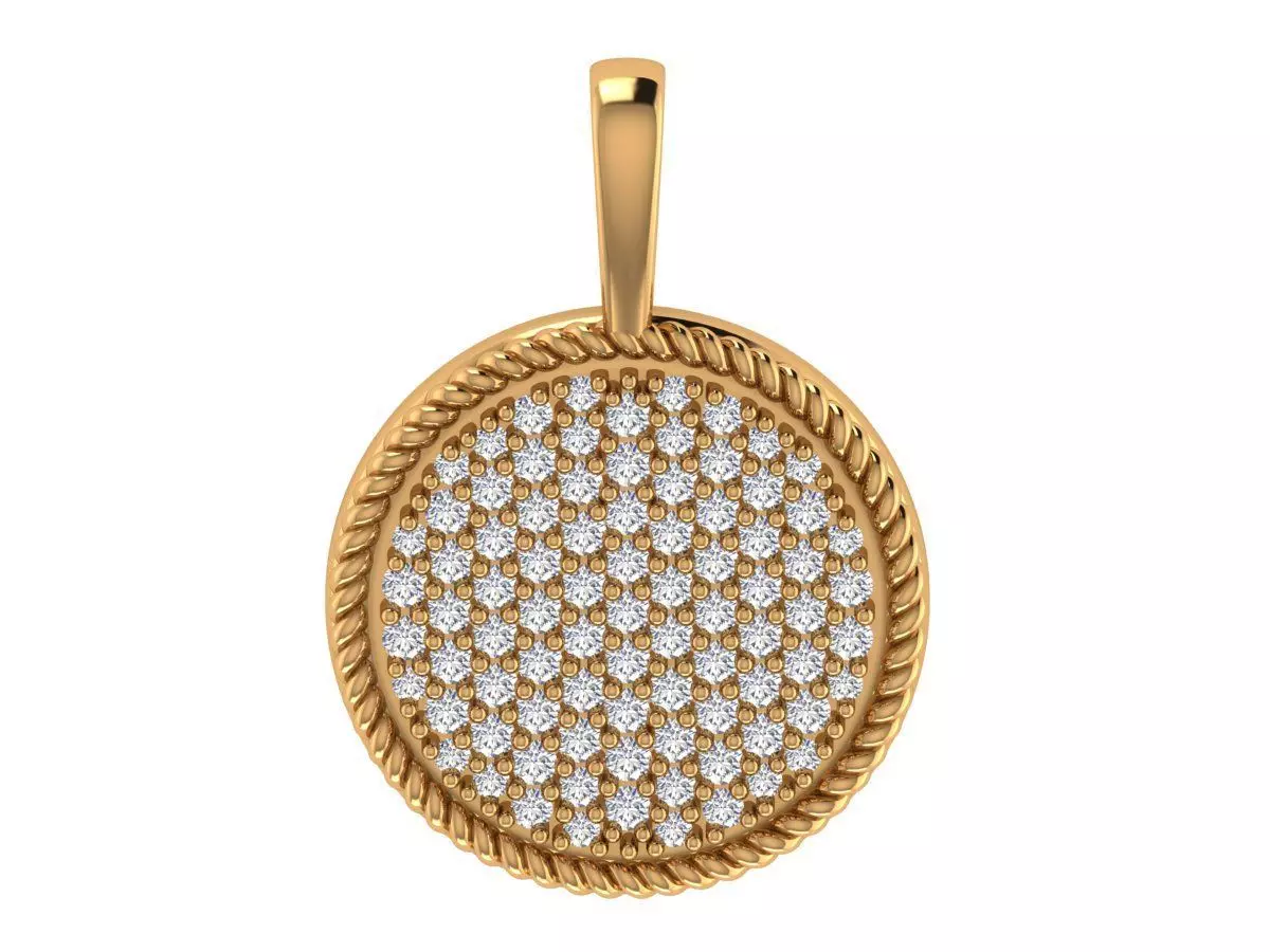 Round Diamond Pendant 3D print model_5