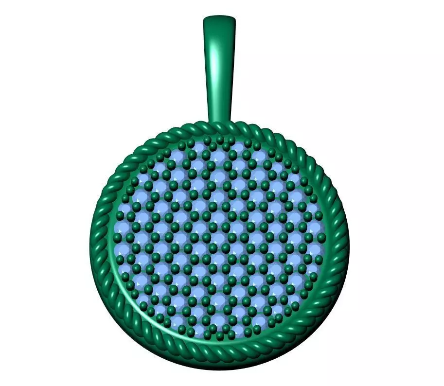 Round Diamond Pendant 3D print model_10