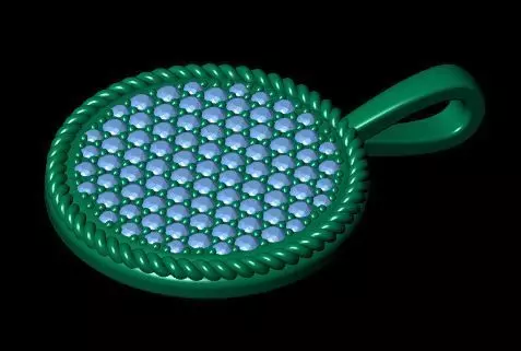 Round Diamond Pendant 3D print model_12