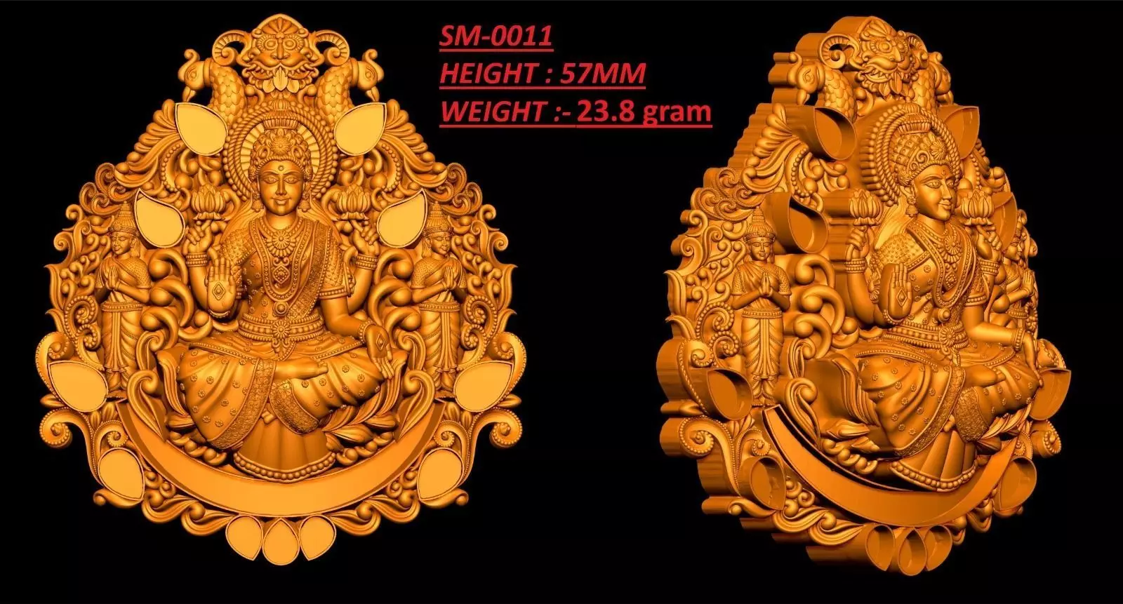 Laxmi pendant 3D print model_0