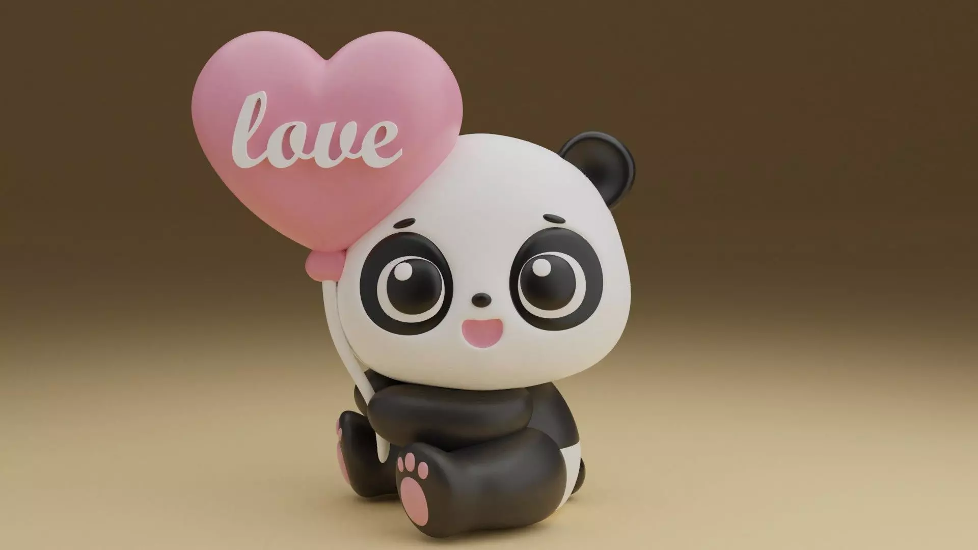 Valentine panda 18 3D print model_0