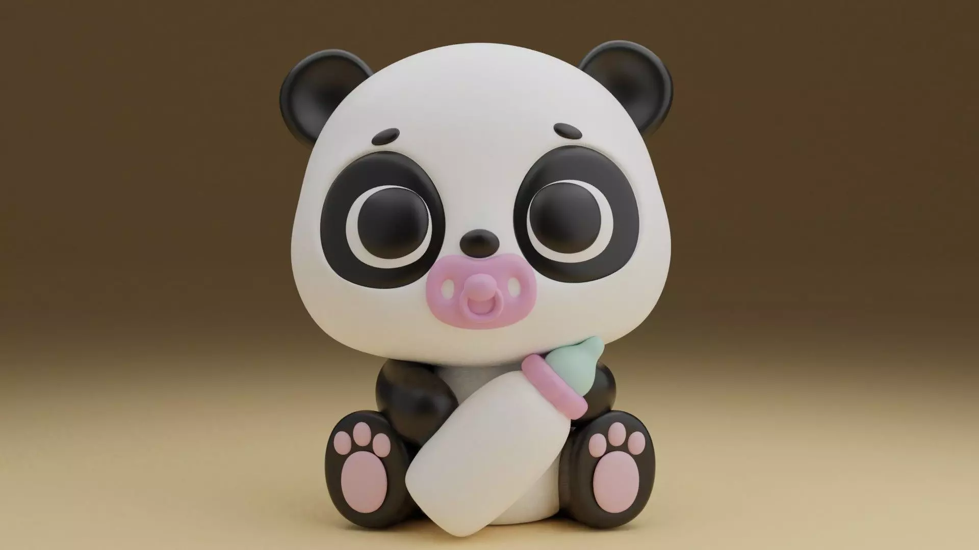 Baby panda 15 3D print model_0