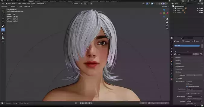 Asian female PBR 8k 
