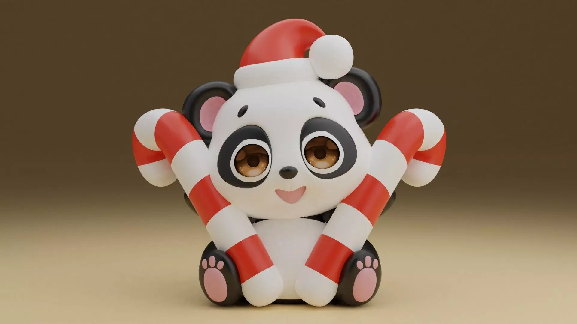 Christmas panda 08 3D print model_0