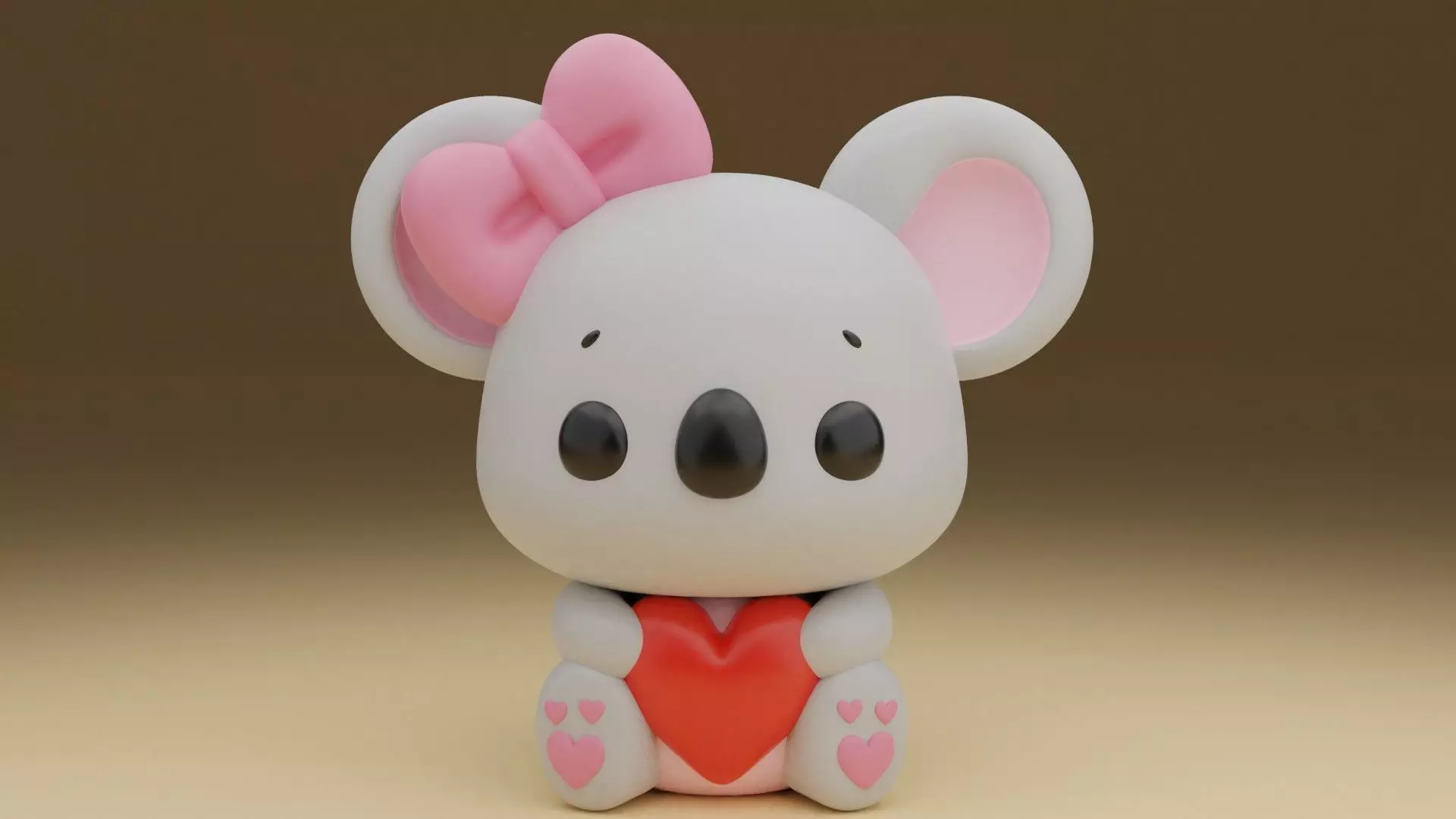 Valentine koala 05 3D print model_0