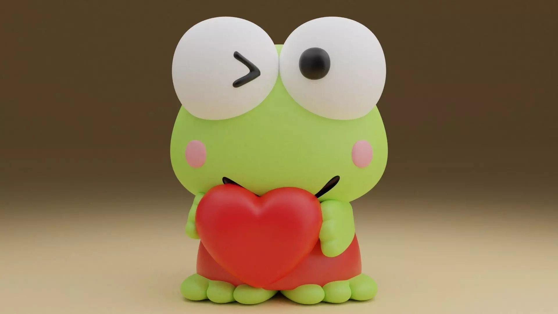 Valentine sanrio keroppi 3D print model_0