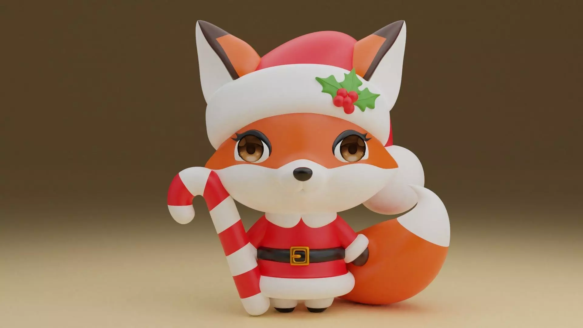 Christmas fox 04 3D print model