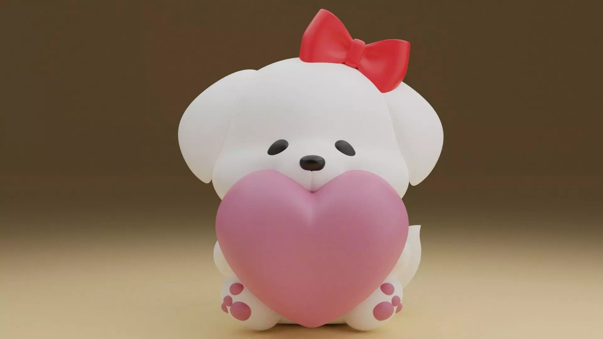 Valentine dog 07 3D print model_0