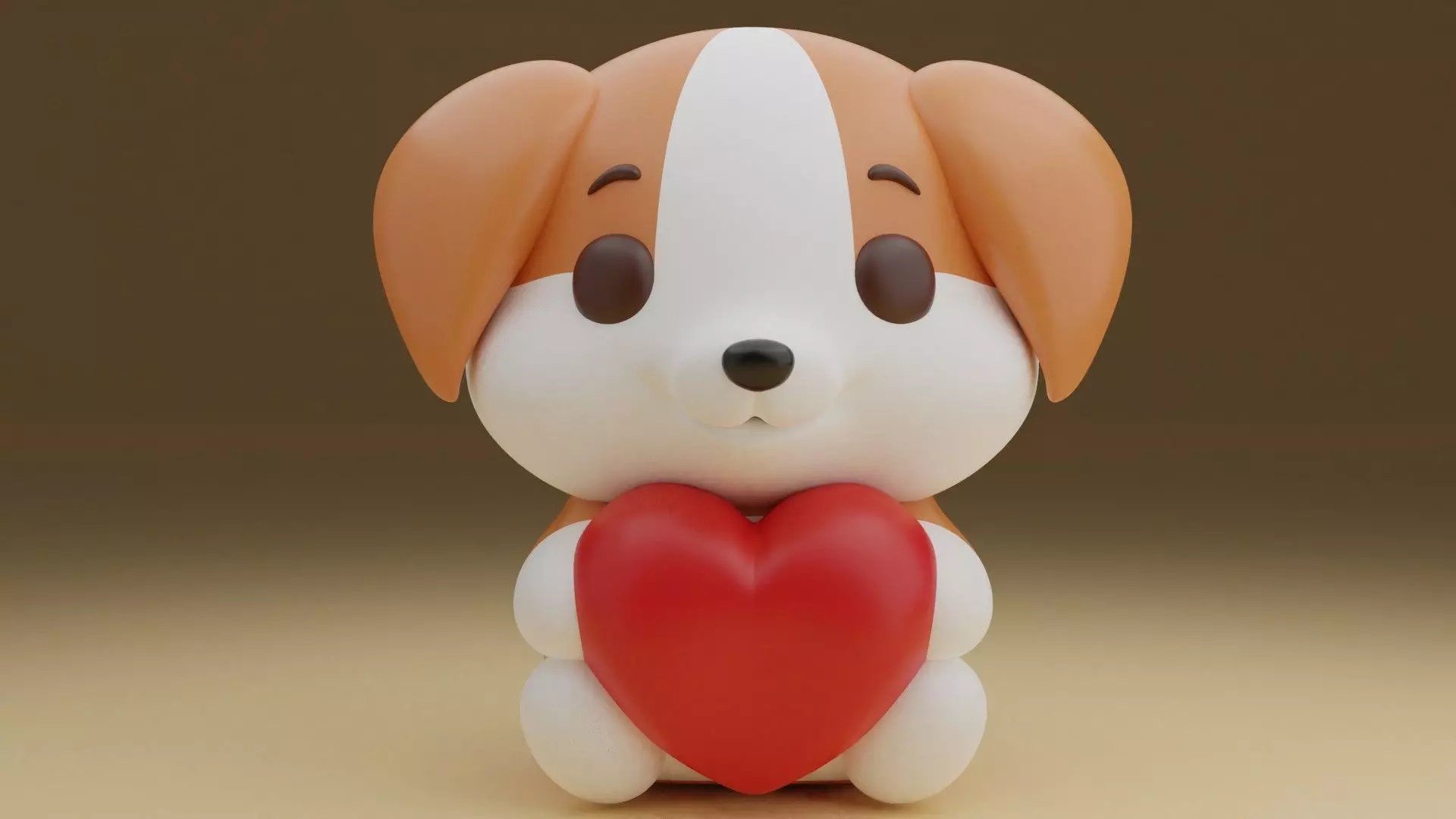 Valentine dog 05 3D print model_0