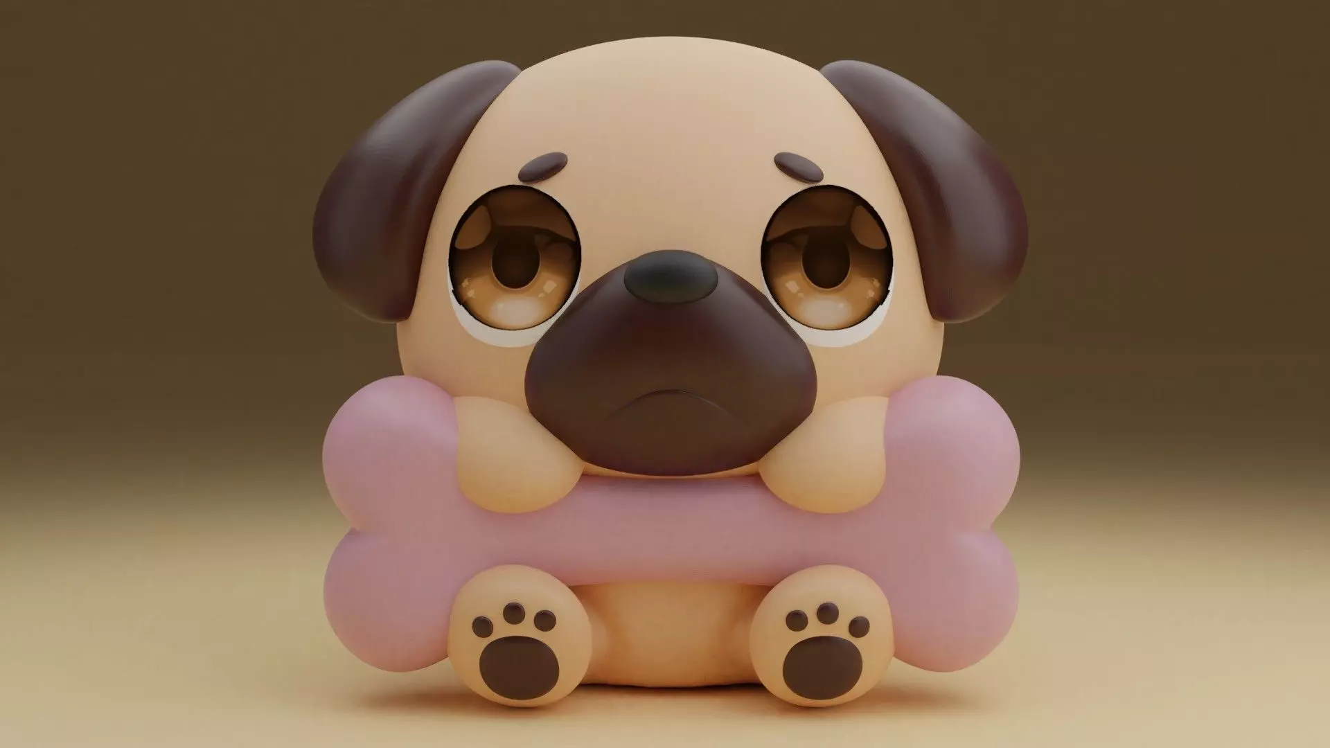 Cute dog 03 3D print model_0