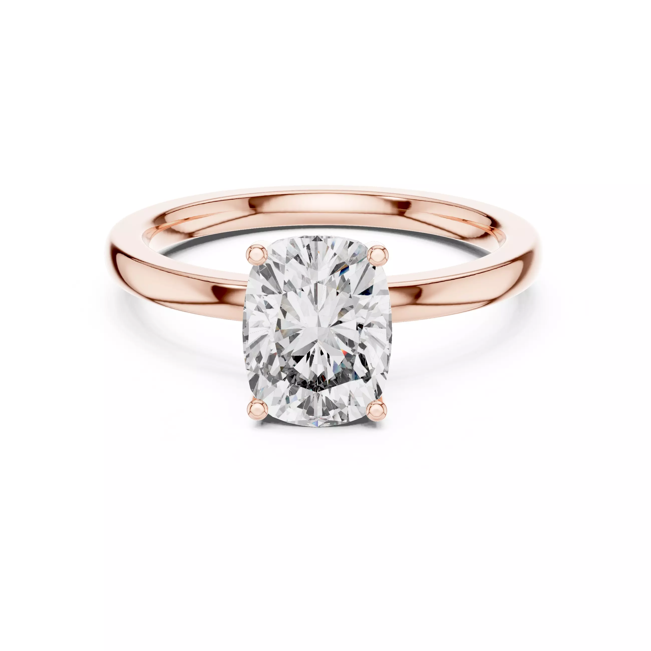 Radiant Diamond Solitaire Ring 3D print model