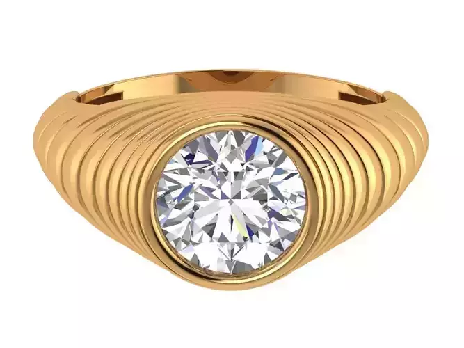 Round Diamond Gents Ring