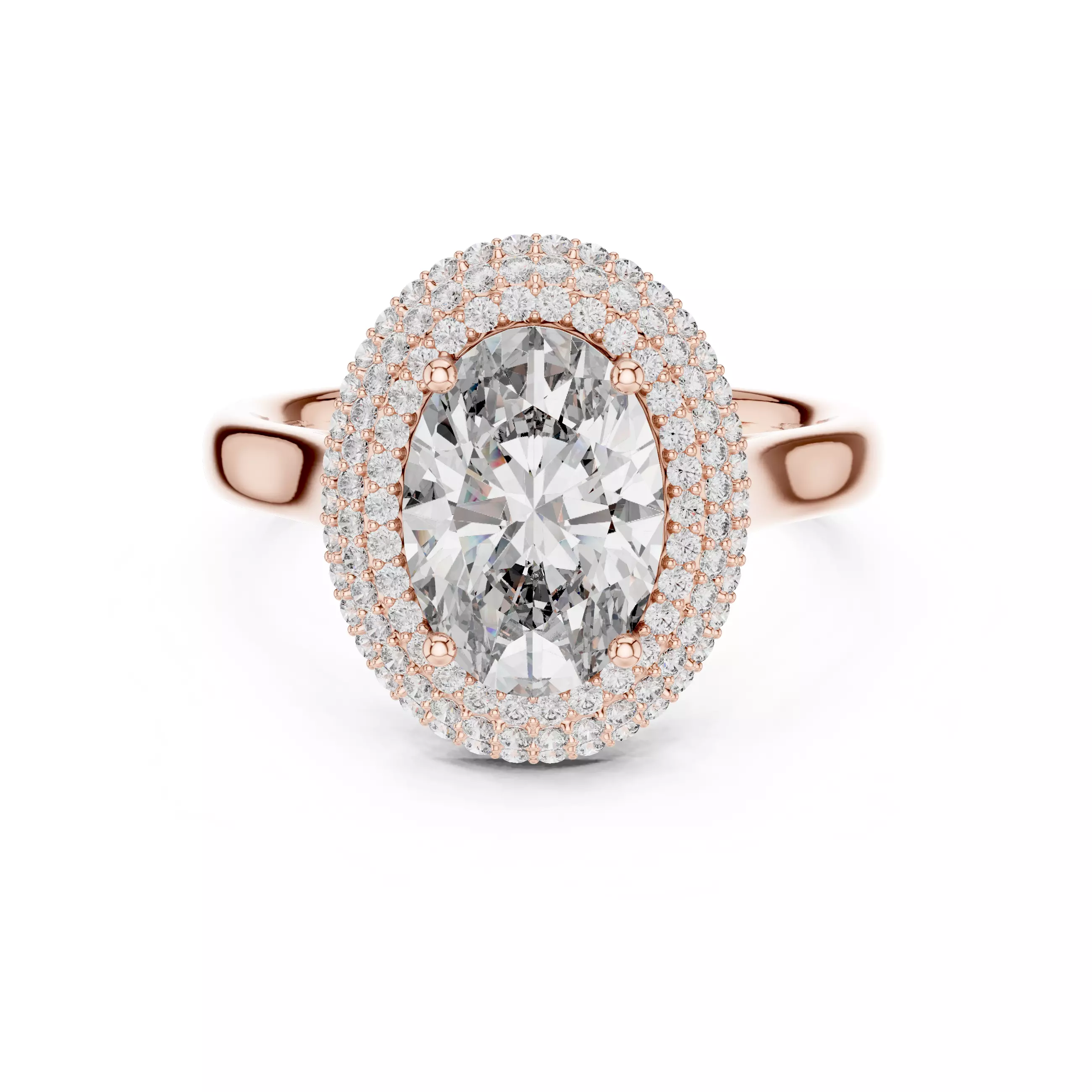 Oval Diamond Solitaire Ring 3D print model