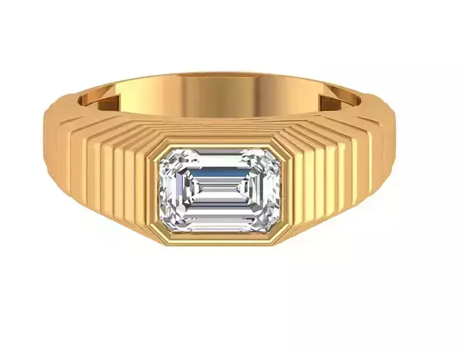 Emerald Diamond Gents Ring