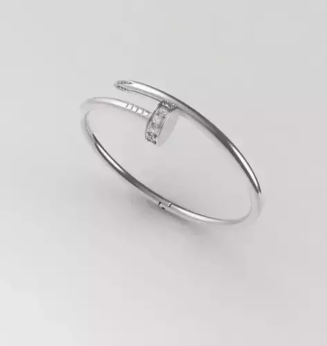 Bracelet silver bangle with diamonds