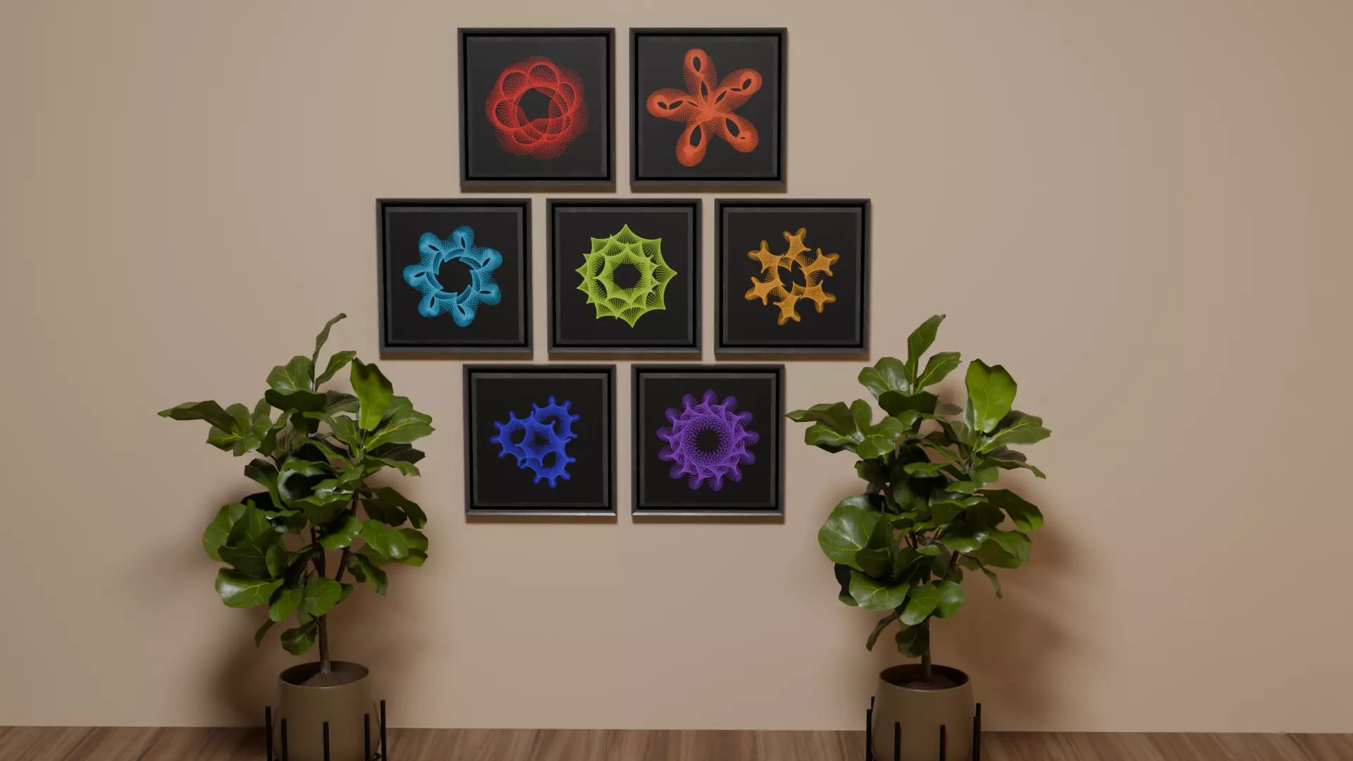 Computer Generated Framed Wall Art Free low-poly 3D model
