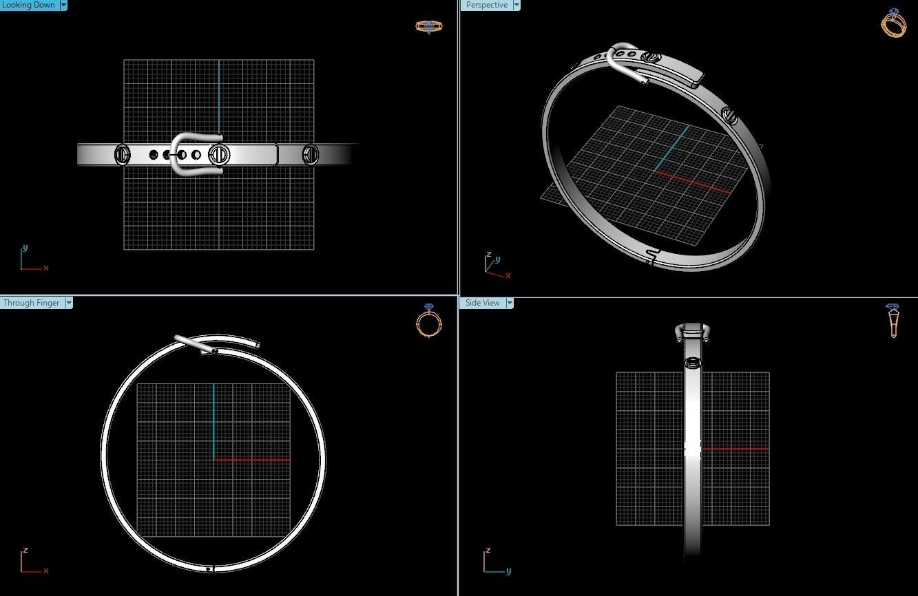 Bracelet gold with buckle 3D print model_1