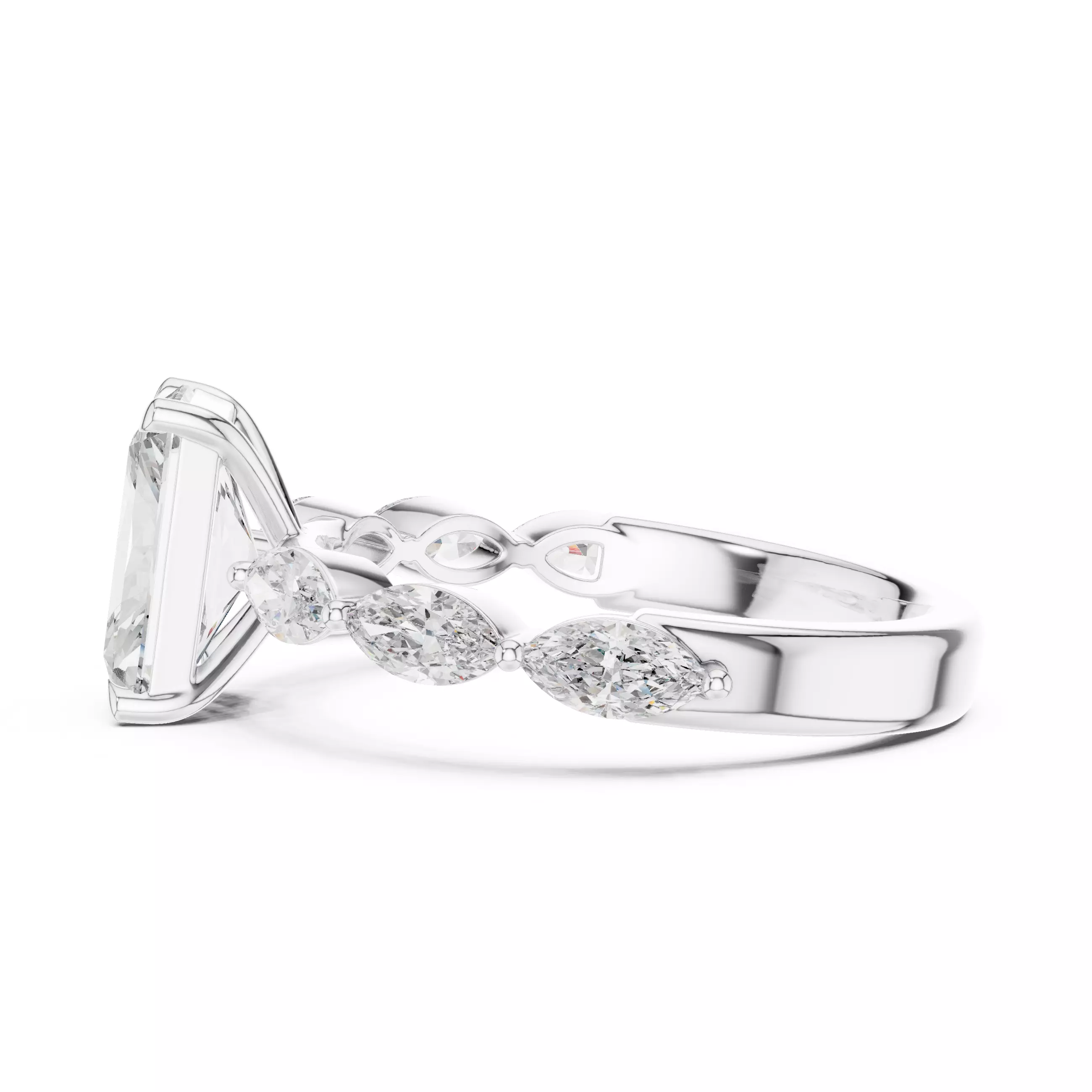 Radiant Diamond Solitaire Ring 3D print model_2