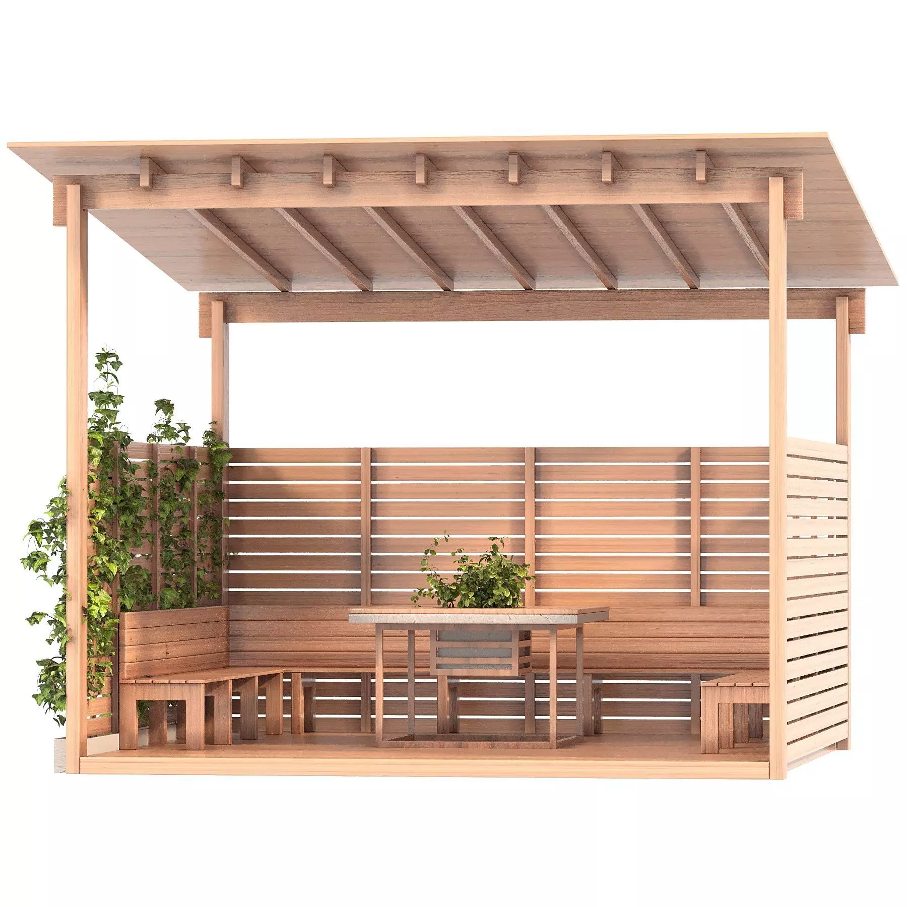 Backyard Gazebo 3D model_2