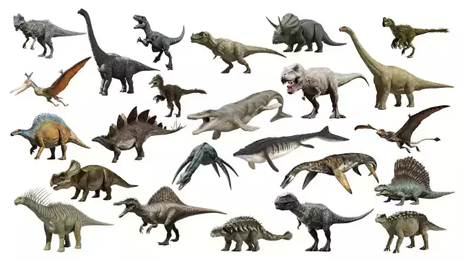 Dinosaur Collection Photorealistic Rigged