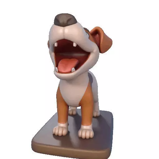 2863 Laughing Galgo Dog Full Figure 3D Model on Base 3D print model_39