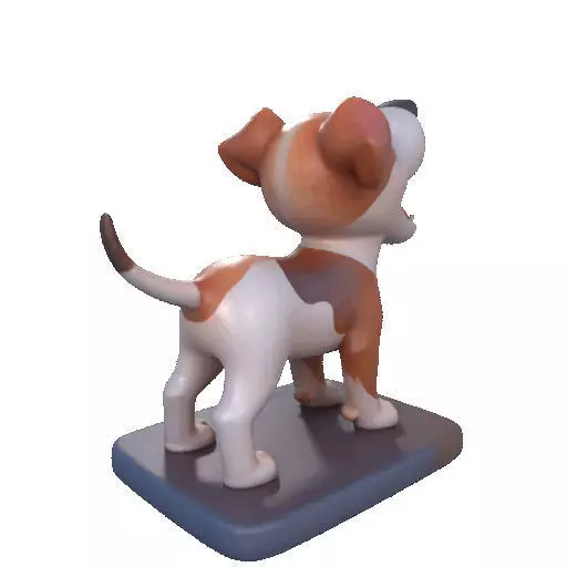 2863 Laughing Galgo Dog Full Figure 3D Model on Base 3D print model_21