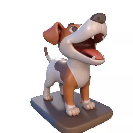 2863 Laughing Galgo Dog Full Figure 3D Model on Base 3D print model_13