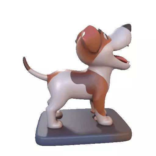 2863 Laughing Galgo Dog Full Figure 3D Model on Base 3D print model_18