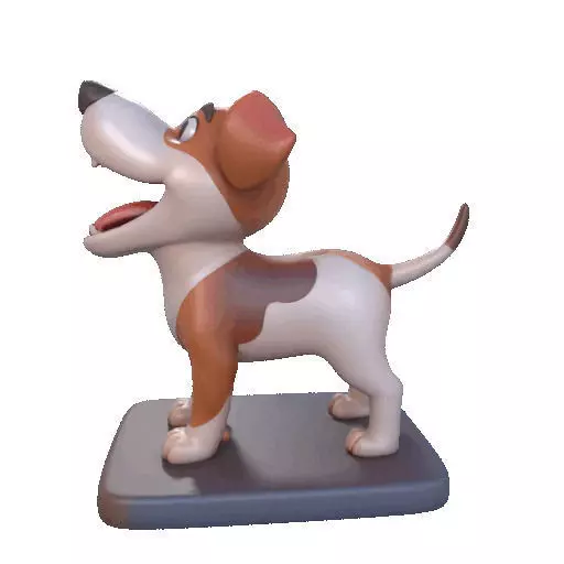 2863 Laughing Galgo Dog Full Figure 3D Model on Base 3D print model_33