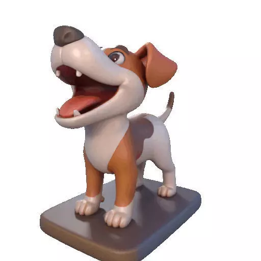 2863 Laughing Galgo Dog Full Figure 3D Model on Base 3D print model_37