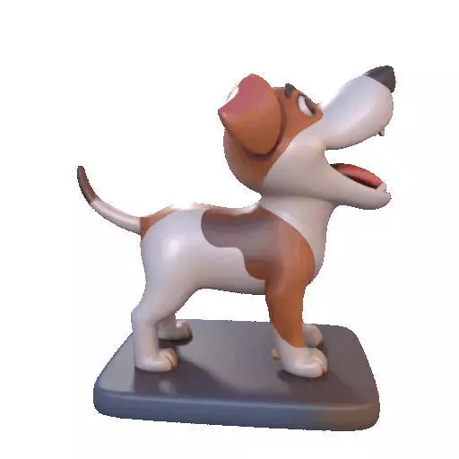2863 Laughing Galgo Dog Full Figure 3D Model on Base 3D print model_17