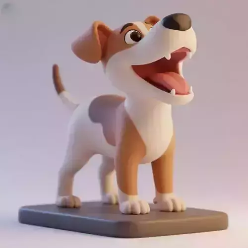 2863  Laughing Galgo Dog  Full Figure  3D Model  on Base