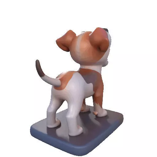 2863 Laughing Galgo Dog Full Figure 3D Model on Base 3D print model_22