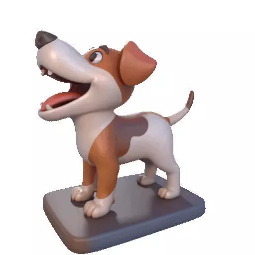 2863 Laughing Galgo Dog Full Figure 3D Model on Base 3D print model_35